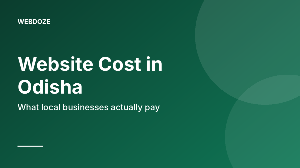 Website Cost in Odisha: What Local Businesses Actually Pay