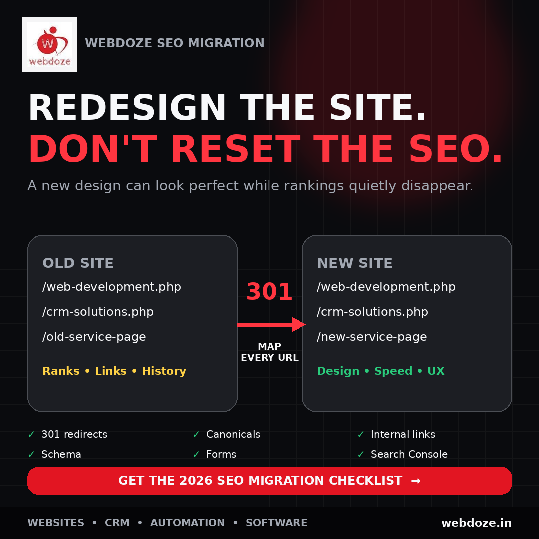 Website Redesign SEO Migration Checklist 2026: Rebuild Without Losing Google Traffic